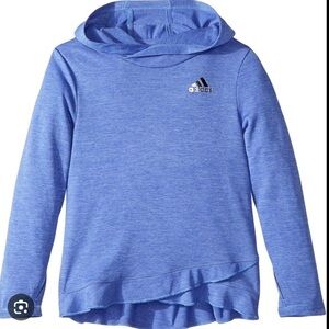 Adidas - girls size 6 - lightweight performance hoodie with ruffle cross detail